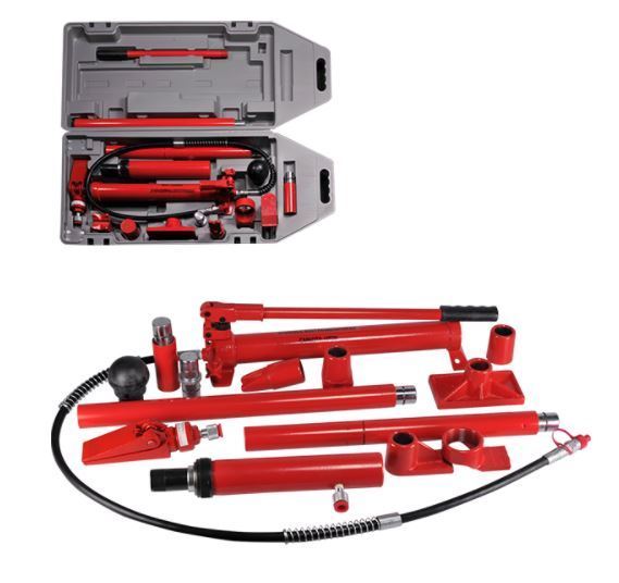20 Ton Porta Power Hydraulic Jack Air Pump Lift Ram Body Frame Repair Tool  Kit