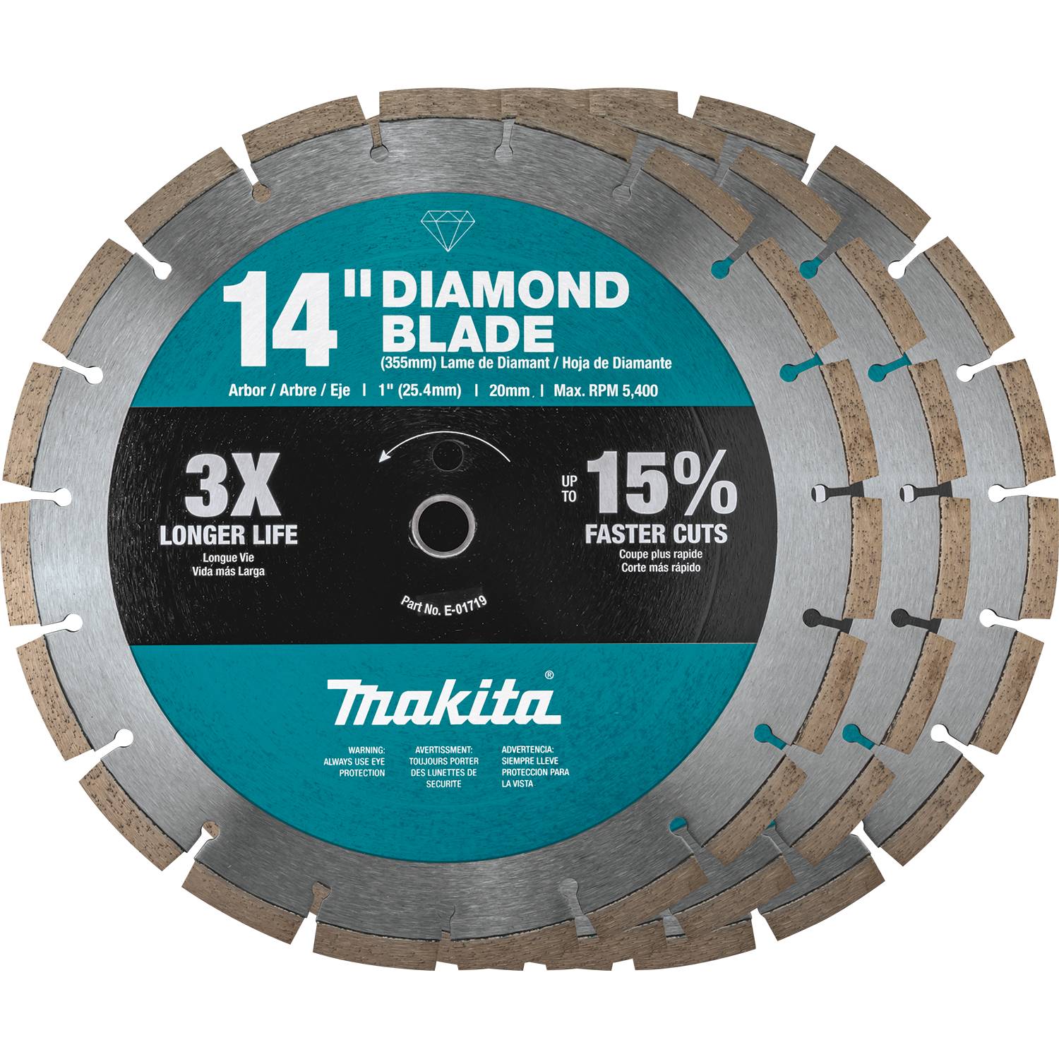 MAKITA B-69646 14" DIAMOND BLADE, SEGMENTED, GEN PURPOSE, 3PK
