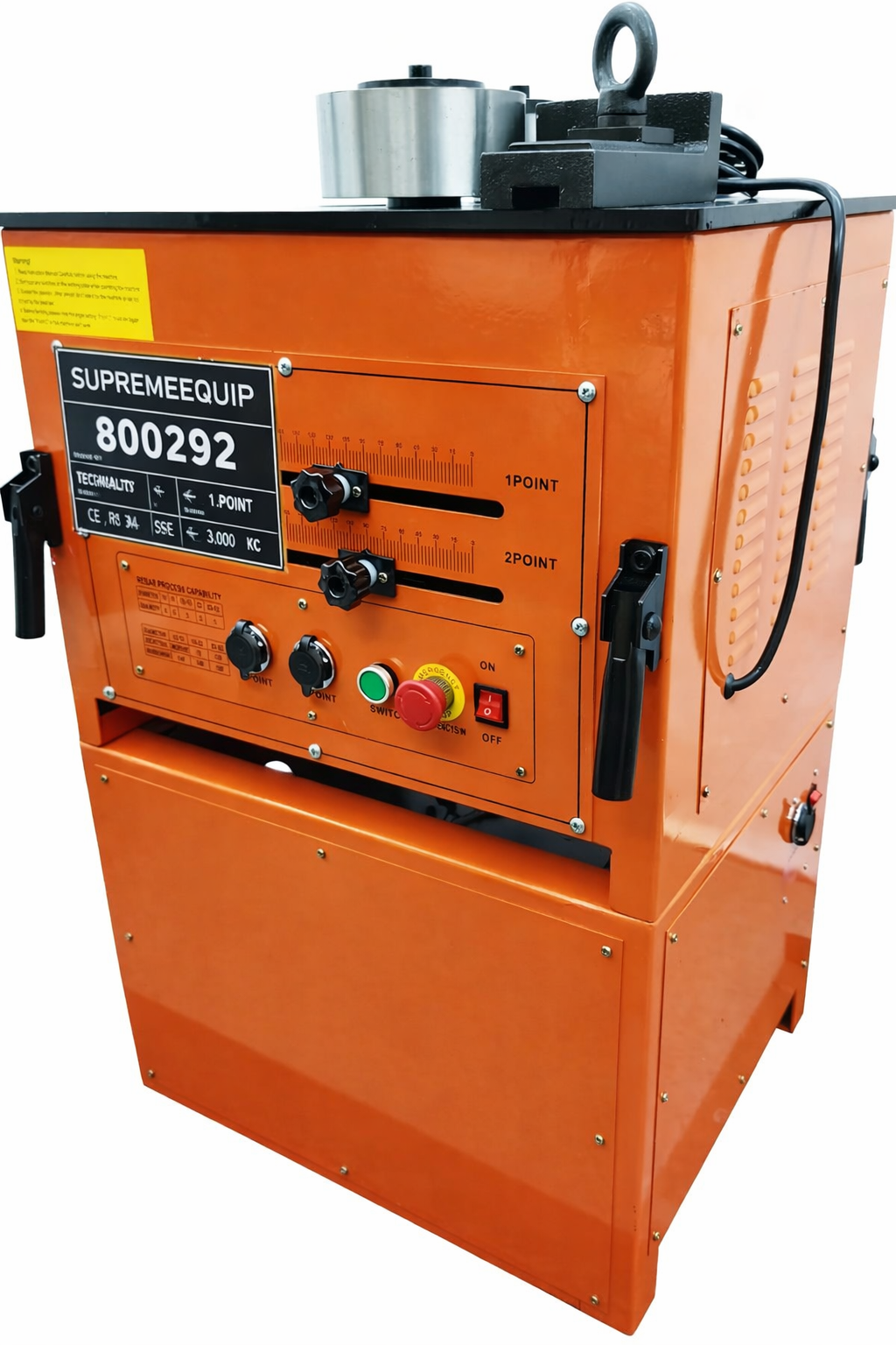 SupremeEquip 800292 Electric Rebar Bender Cutter – 110V, 6–32mm (#10) Capacity