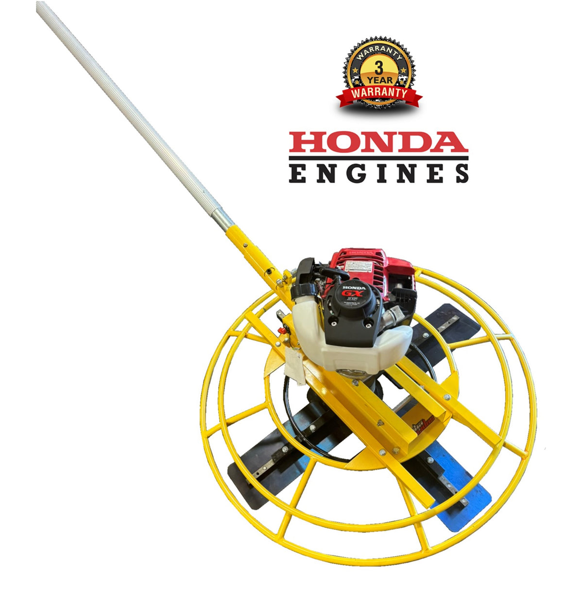 30-Inch Portable Concrete Power Trowel with 18ft Bull Float Handle with GX35 Honda Engine