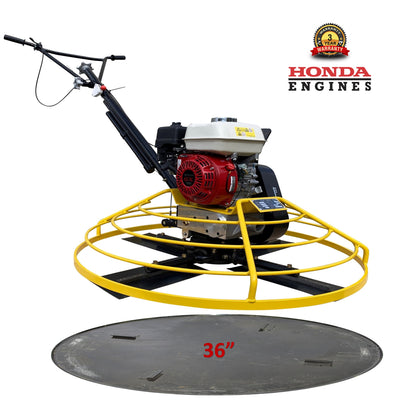 36" Honda Gx160 Series 5.5HP Walk Behind Power Trowel Concrete Commercial