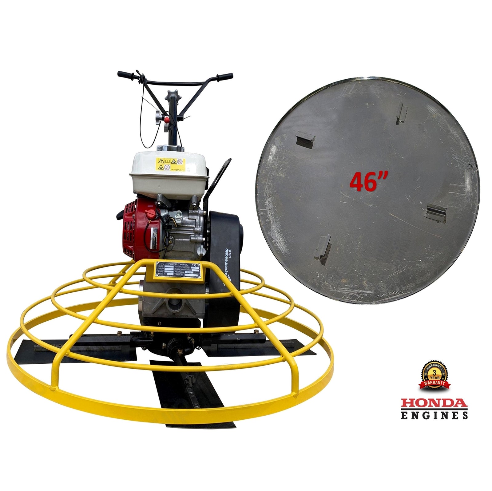 46” Gas Power Trowel with Honda GX270 Engine – Includes Free Blades & Steel