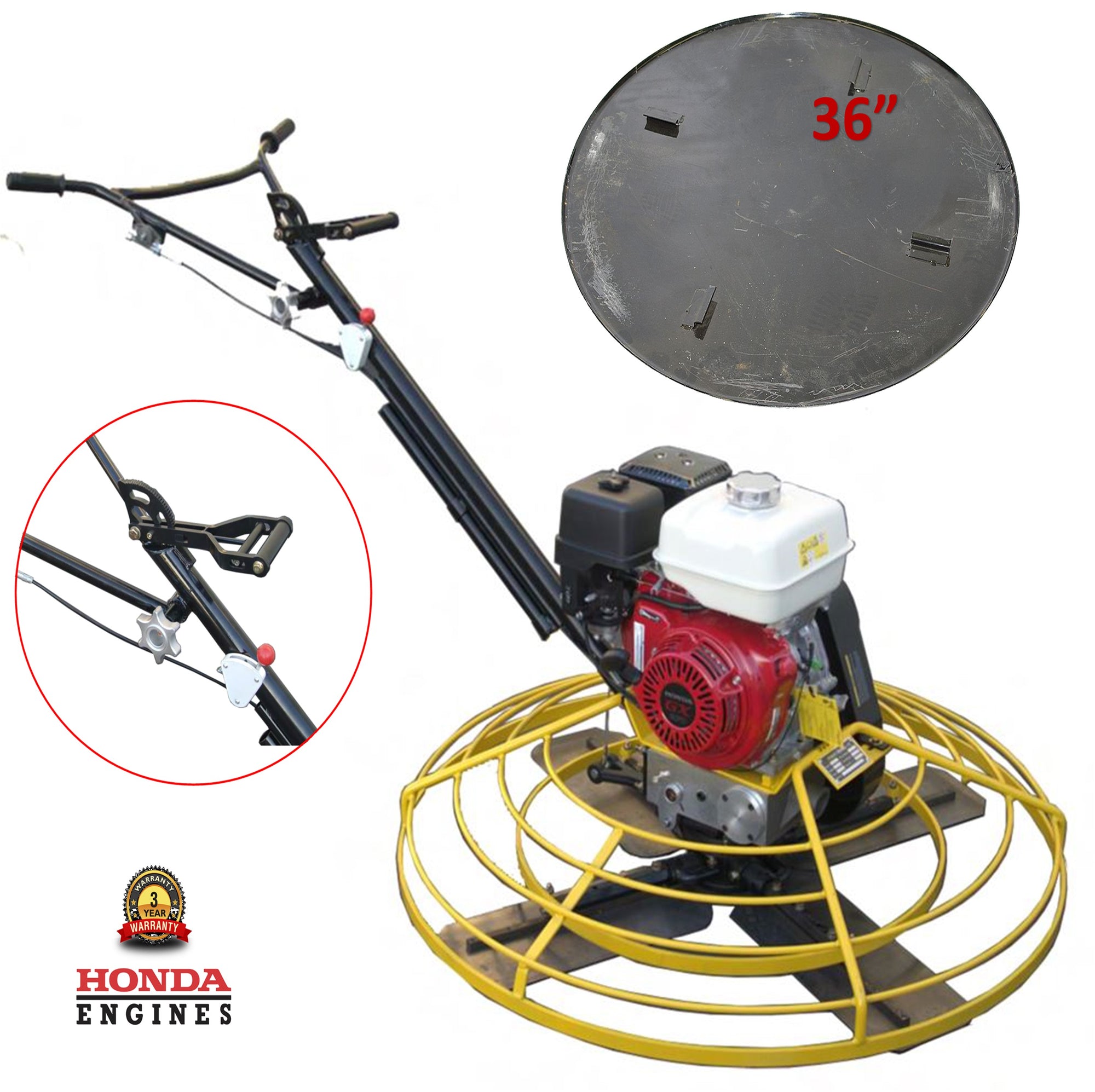 36" Walk Behind Power Trowel for Concrete and Cement, Commercial