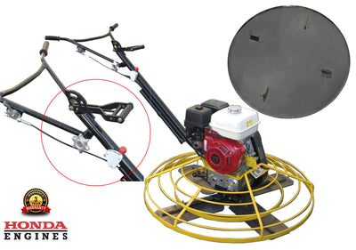 46-Inch Honda Concrete Power Trowel: Featuring GX270 Engine,Pitch Handle Combo Blades, and Float Pan Finishing Tool