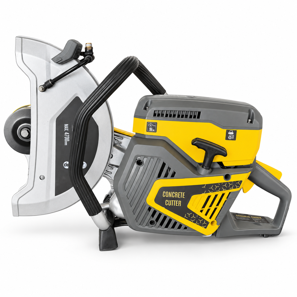 14" Gas-Powered Concrete Cutter | 4.8 HP Two-Stroke Engine | 5" Cutting Depth