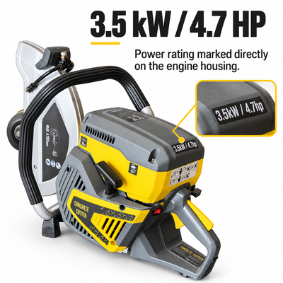 14" Gas-Powered Concrete Cutter | 4.8 HP Two-Stroke Engine | 5" Cutting Depth