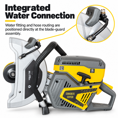 14" Gas-Powered Concrete Cutter | 4.8 HP Two-Stroke Engine | 5" Cutting Depth
