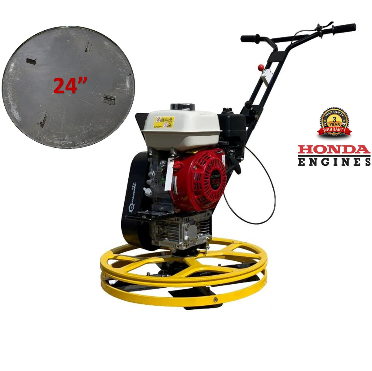 Heavy Duty 24" Honda GX160 5.5HP Series Walk Behind Power Trowel With Steel Pan