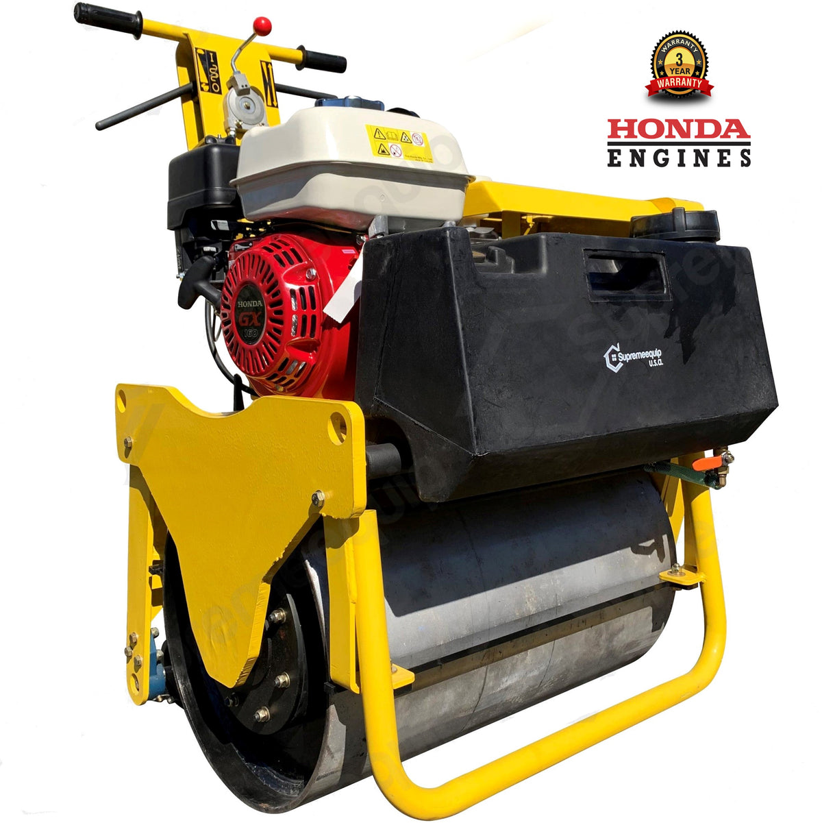 Single Drum Vibratory Roller 600 lbs Honda GX160, for road and asphalt compactor 24" Drum