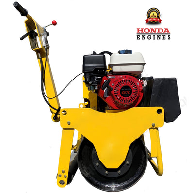 Single Drum Vibratory Roller 600 lbs Honda GX160, for road and asphalt compactor 24" Drum