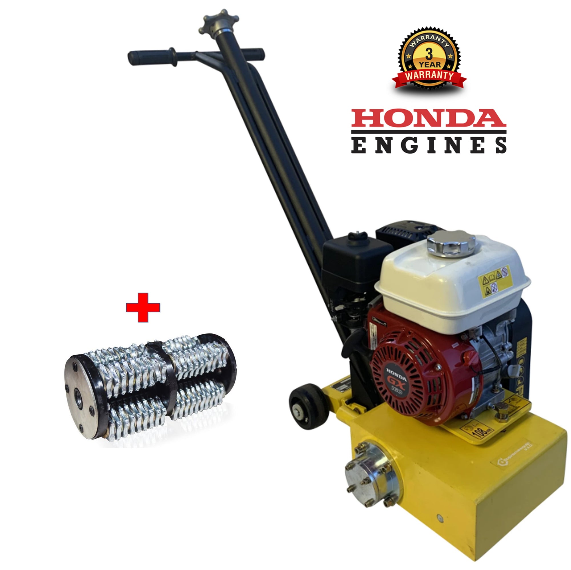8" Concrete Scarifier Planer Grinder with Honda GX160 5.5 HP with Tungsten Carbide Drum Blade included OSHA compliant