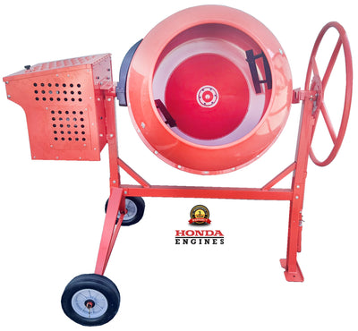 Heavy Duty Gas Cement Mixer: Honda GX160 8.83 Cubic Feet Capacity for Concrete, Stucco, and Cement Mixing