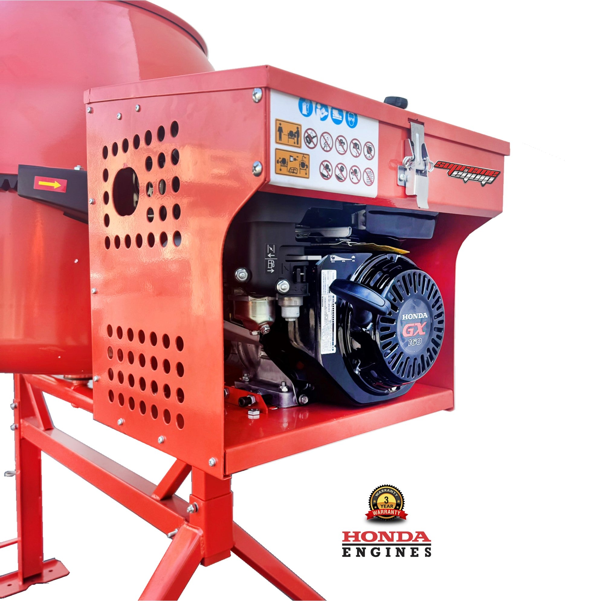 Heavy Duty Gas Cement Mixer: Honda GX160 8.83 Cubic Feet Capacity