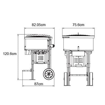 Industrial 120L Cement Concrete Mortar Stucco Resin Pan Mixer 230V/110V