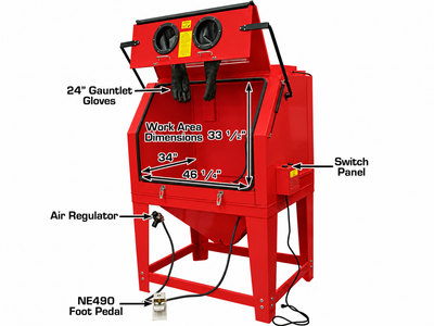 SupremeEquip Heavy-Duty Sandblasting Cabinet with 42L Abrasive Capacity