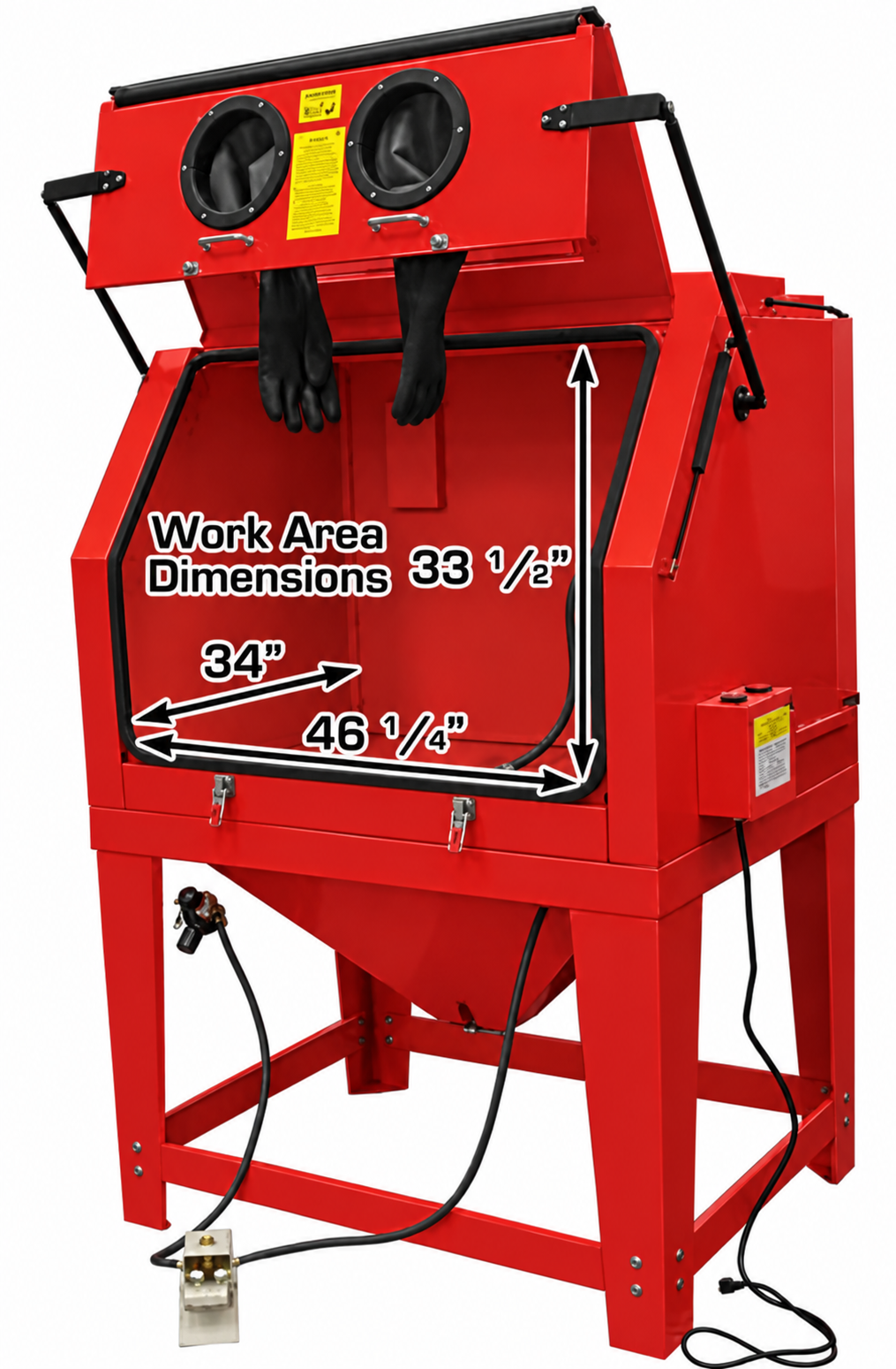 SupremeEquip Heavy-Duty Sandblasting Cabinet with 42L Abrasive Capacity