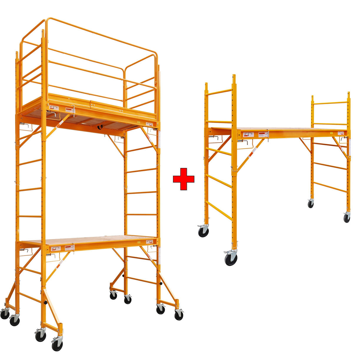 12 Foot Safety Rails with Outriggers + 1- 6 Foot Scaffold