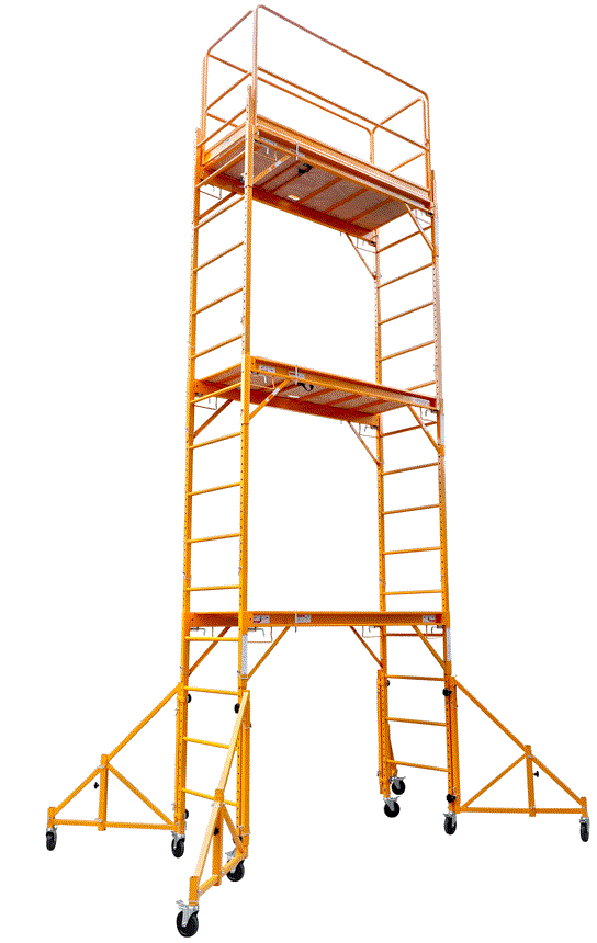 18 Ft High Rolling Scaffold Tower 3 Story 1000 lbs Capacity with 36" Adjustable Outriggers
