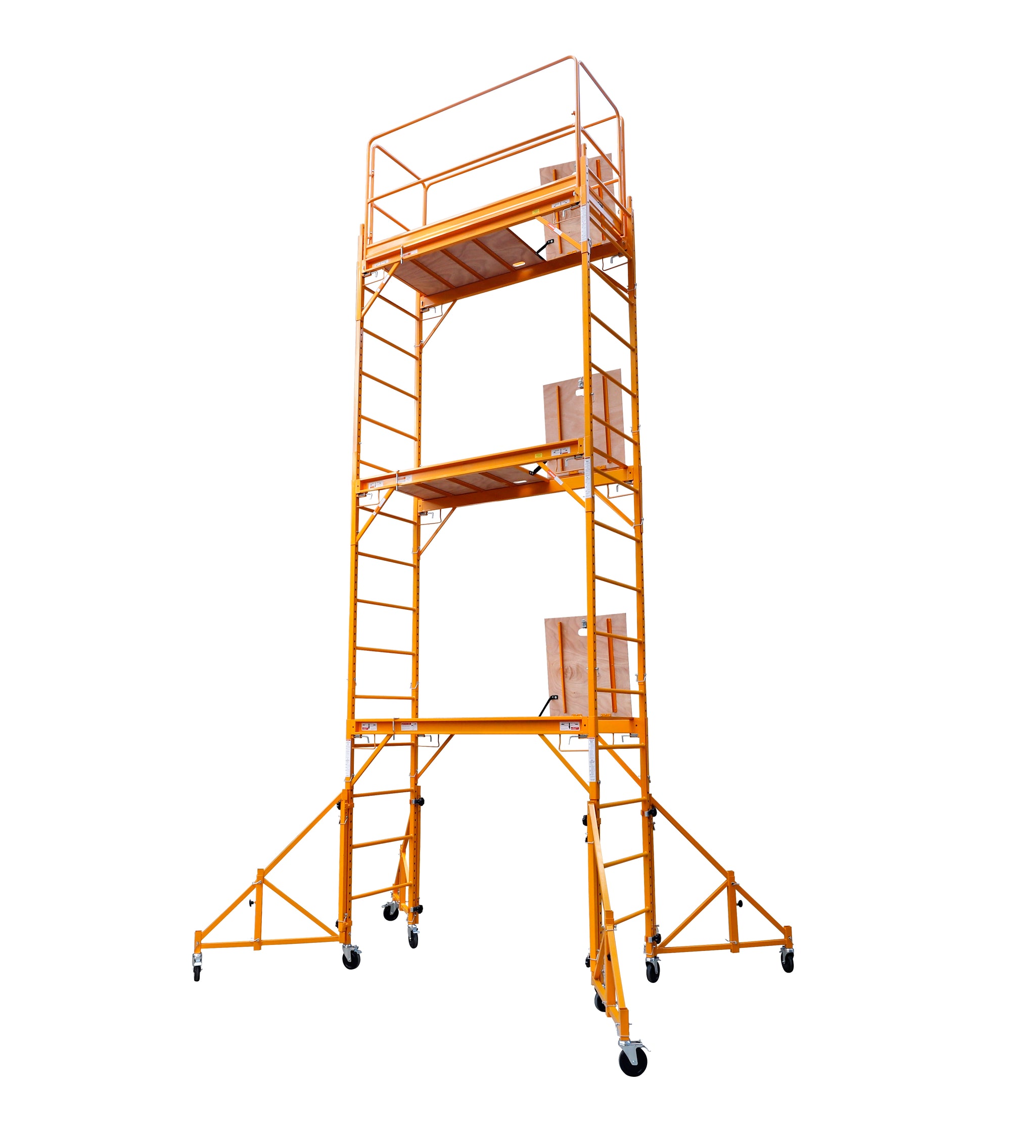 18 Ft High Rolling Scaffold Tower 3 Story 1000 lbs Capacity with Hatch and 36" Adjustable Outriggers Plus Free 8pc base plate