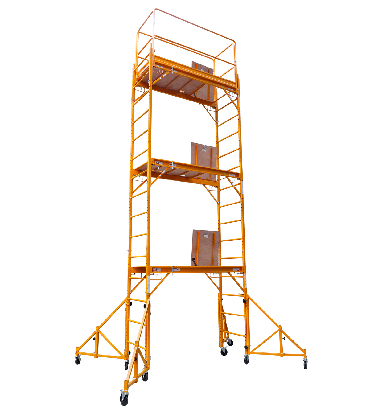 18 Ft High Rolling Scaffold Tower 3 Story 1000 lbs Capacity with Hatch and 32" Swivel Outriggers Plus Free 8pc base plate