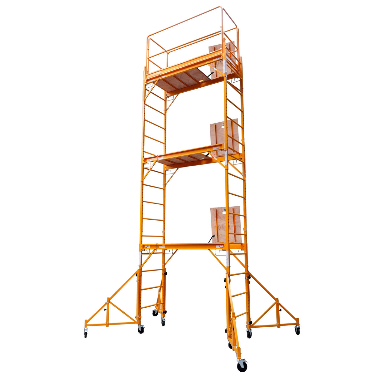 18 Ft High Rolling Scaffold Tower 3 Story 1000 lbs Capacity with Hatch and 32" Swivel Outriggers