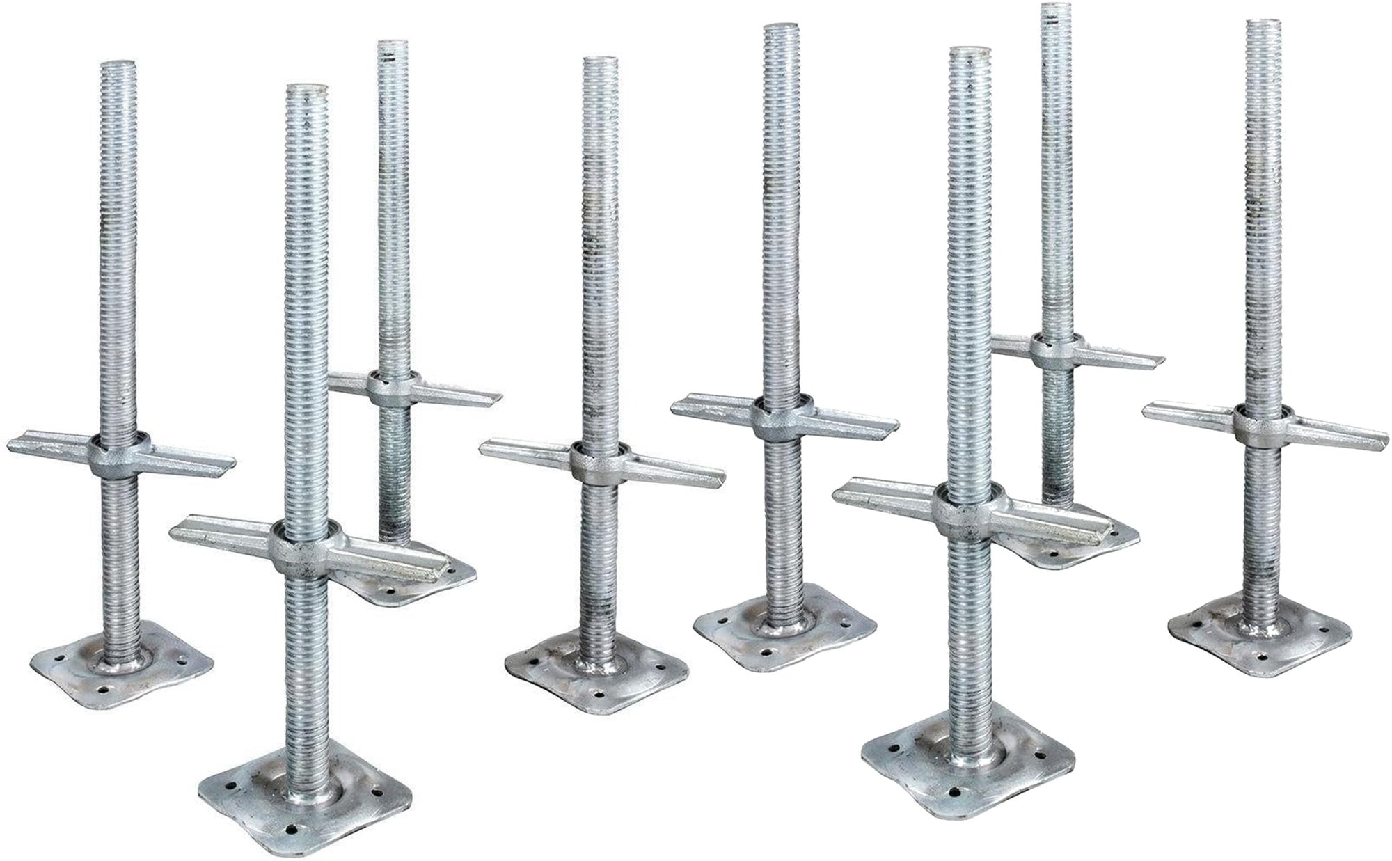 24"Screw Jack Leveling W/ Fix Base Plate  for Scaffold 8 pack