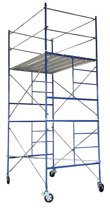 Contractor Scaffolds Rolling Tower Set 11 Ft High 7 Ft Long, 5 Wide W/Guard Rail & Casters