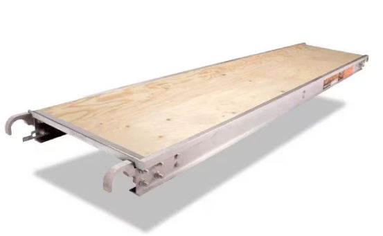 SCAFFOLDING PLATFORM, 10 FT. X 19 IN., WITH 5/8" PLYWOOD PLANK AND REINFORCED EDGE CAPPING