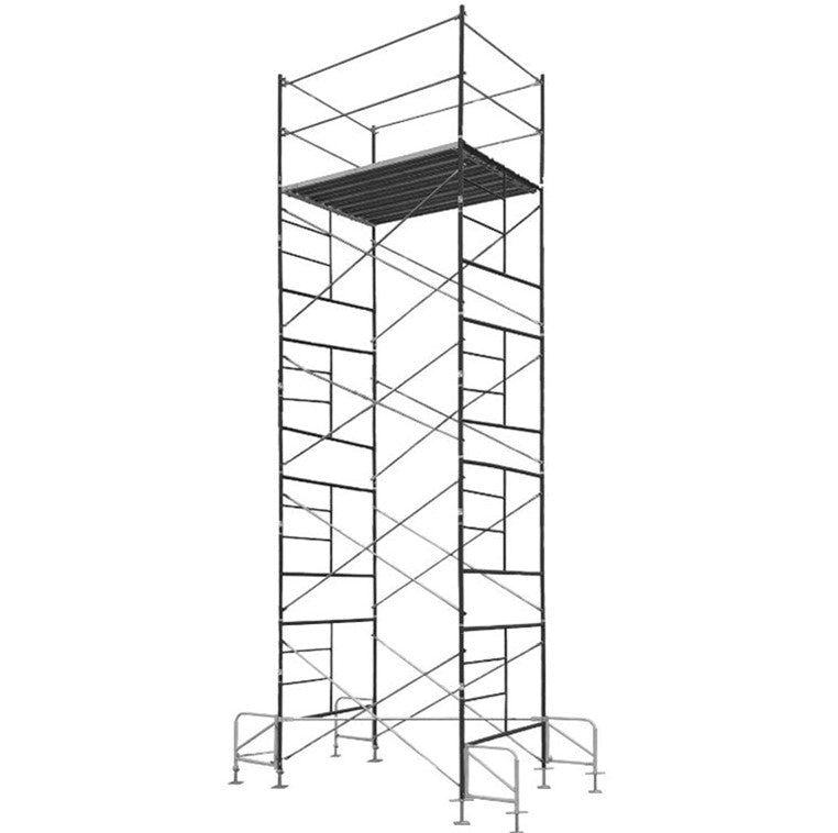 Contractor Stationary Scaffolds Tower Set 20 Ft High 7 Ft Long, 5 ft Wide with Guard Rail