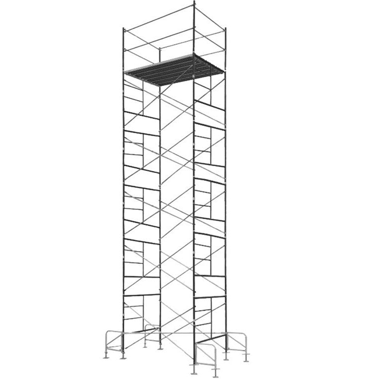 Contractor Mason Stationary Scaffolds Outdoor Tower 25 Ft High 7 Ft Long, 5 Ft Wide with Guard Rails