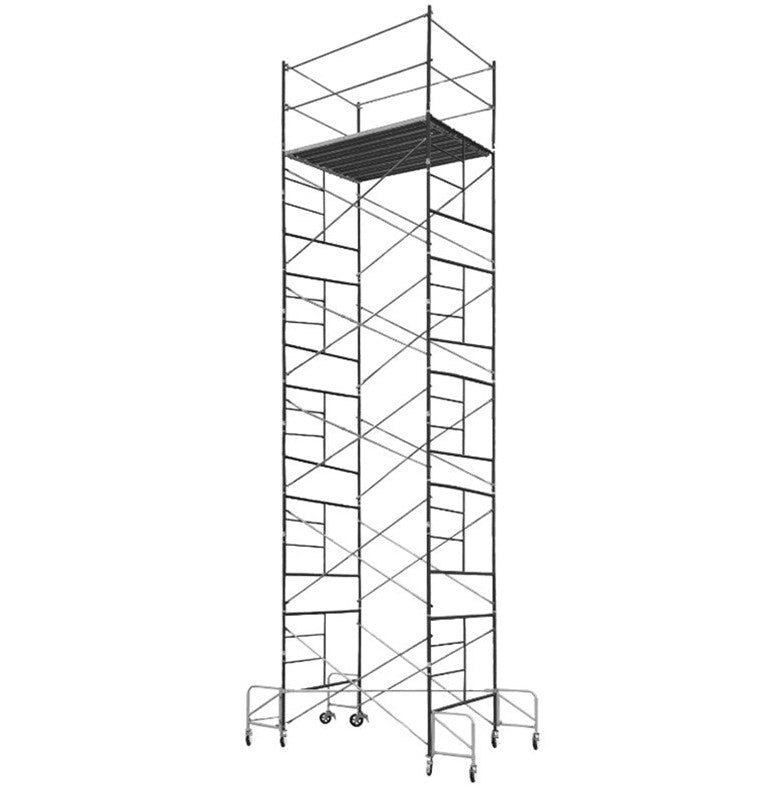 Contractor Mason Scaffolds Rolling Tower 25 Ft High 7 Ft Long, 5 Ft Wide with Guard Rails