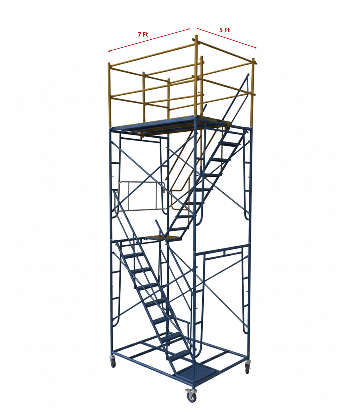 13ft Rolling Mason Scaffold Stair Tower Kit 5Ft X 7Ft