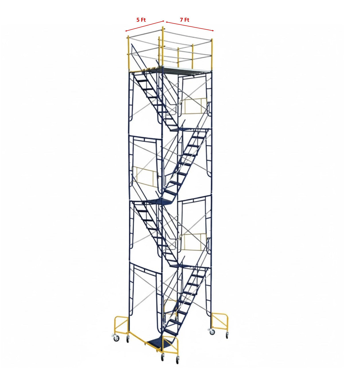 28ft Rolling Scaffold Stair Tower Kit with Outriggers