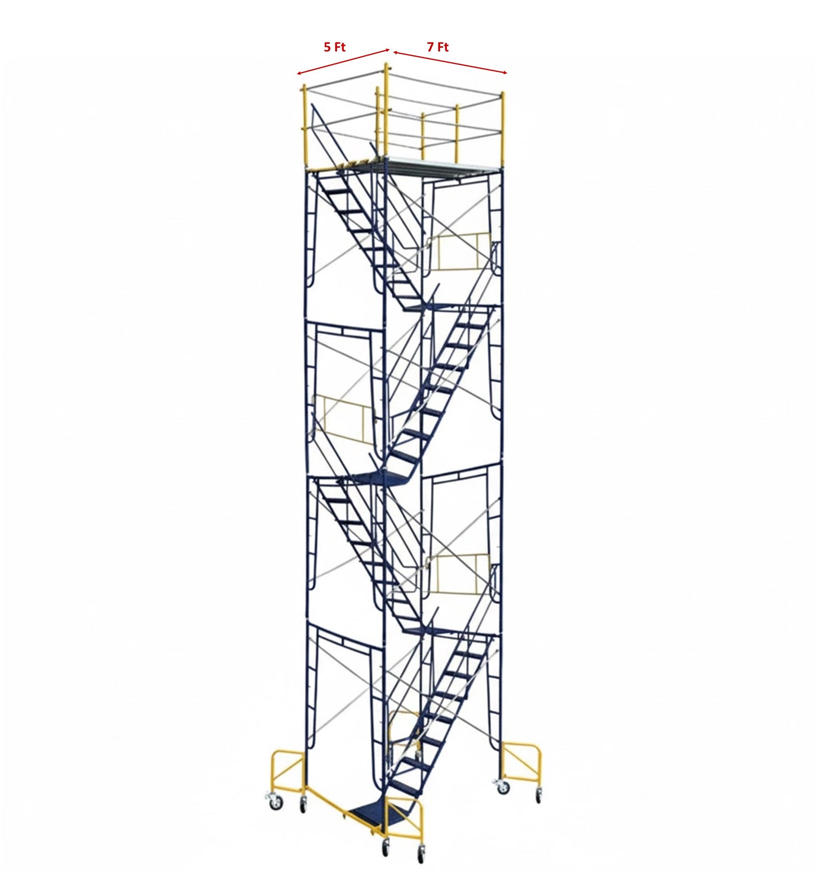 28ft Rolling Scaffold Stair Tower Kit with Outriggers