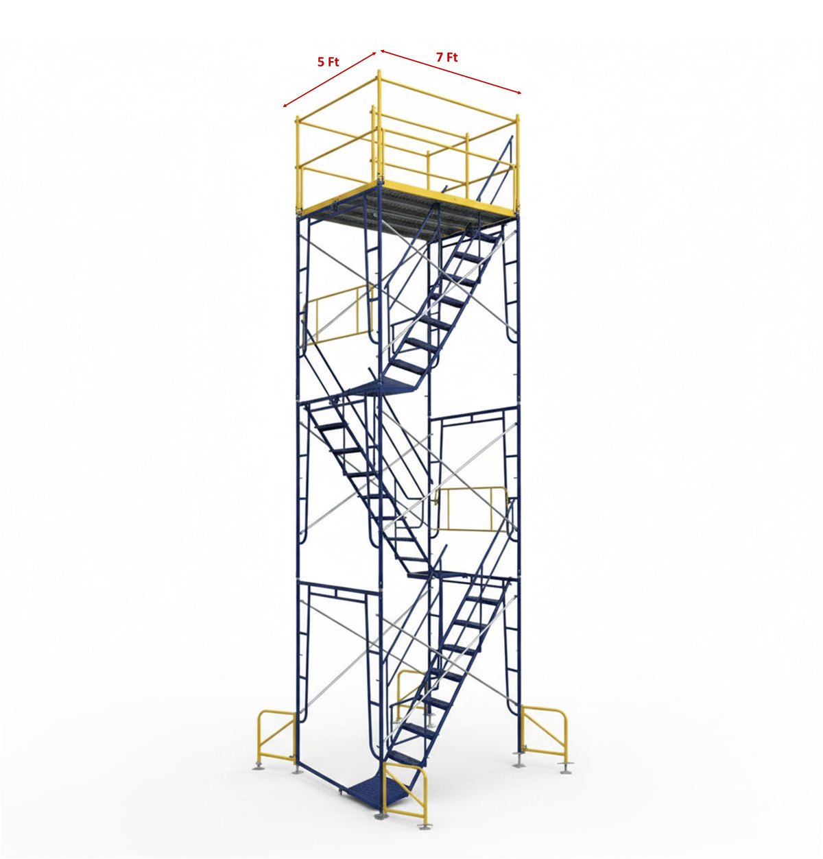 20 ft Rolling Mason Scaffold Stair Tower Kit 5Ft X 7Ft with Outriggers