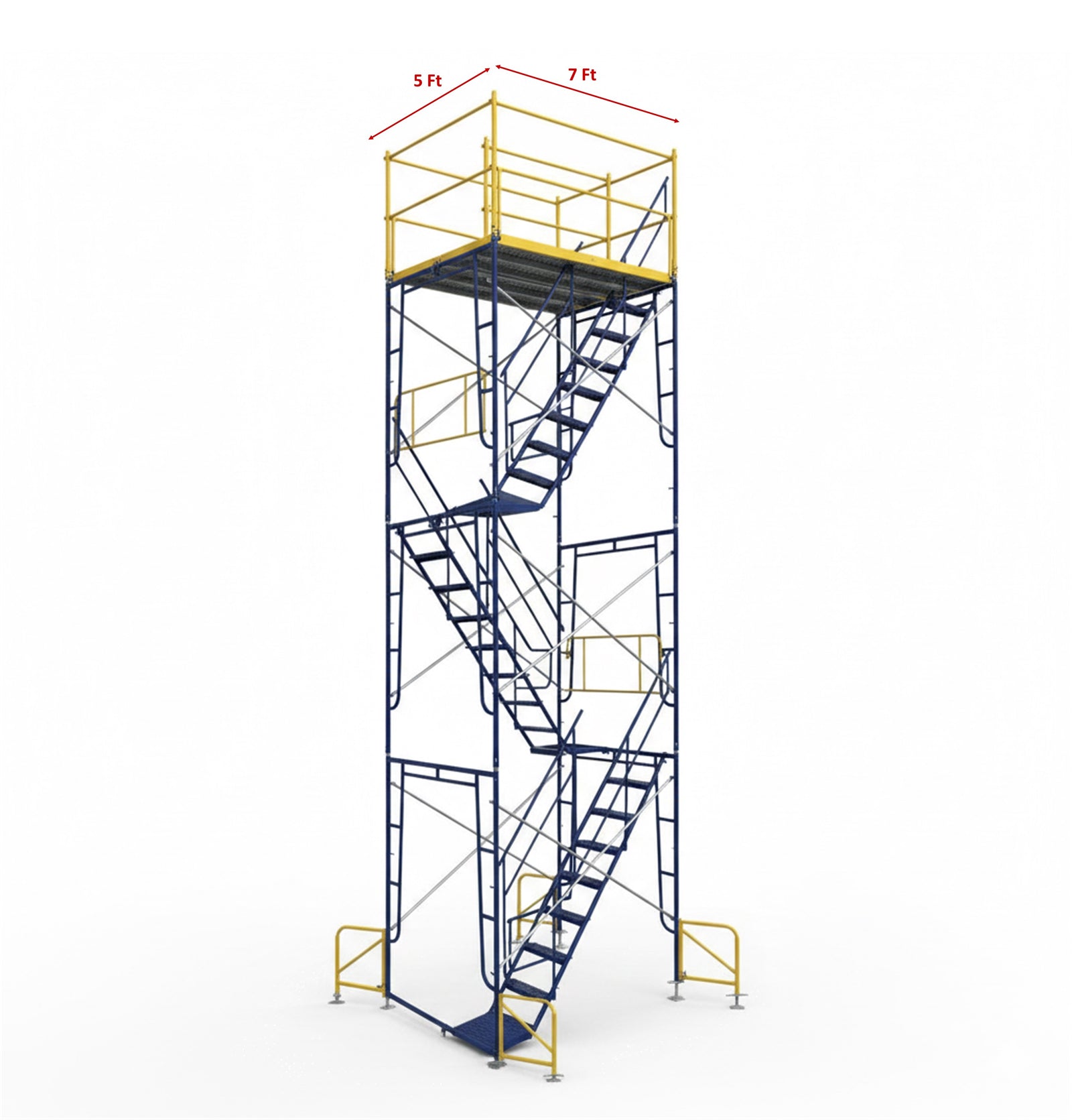 20 ft Rolling Mason Scaffold Stair Tower Kit 5Ft X 7Ft with Outriggers