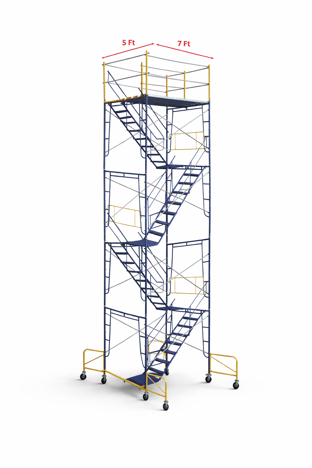28ft Rolling Scaffold Stair Tower Kit with Outriggers