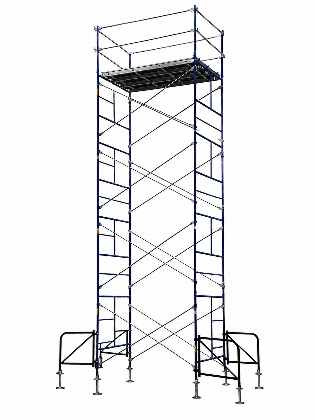 Contractor Stationary Scaffolds Tower Set 20 Ft High 7 Ft Long, 5 ft Wide with Guard Rail