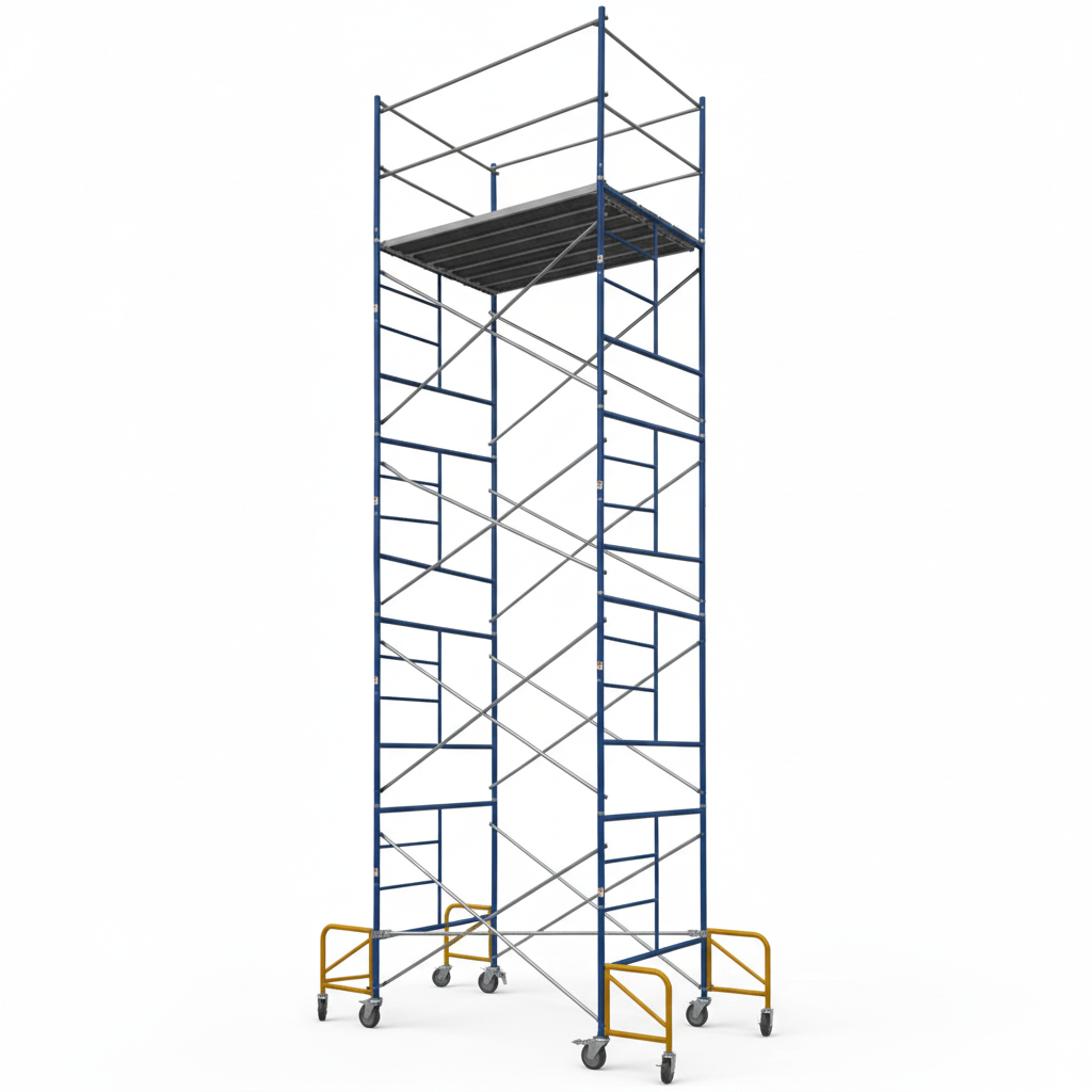 Contractor Rolling Scaffolds Tower Set 20 Ft High 7 Ft Long, 5 ft Wide with Guard Rail