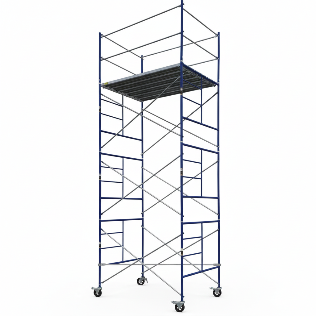 Contractor Scaffolds Rolling Tower Set 15 Ft High 7 Ft Long, 5 Wide W/Guard Rail 