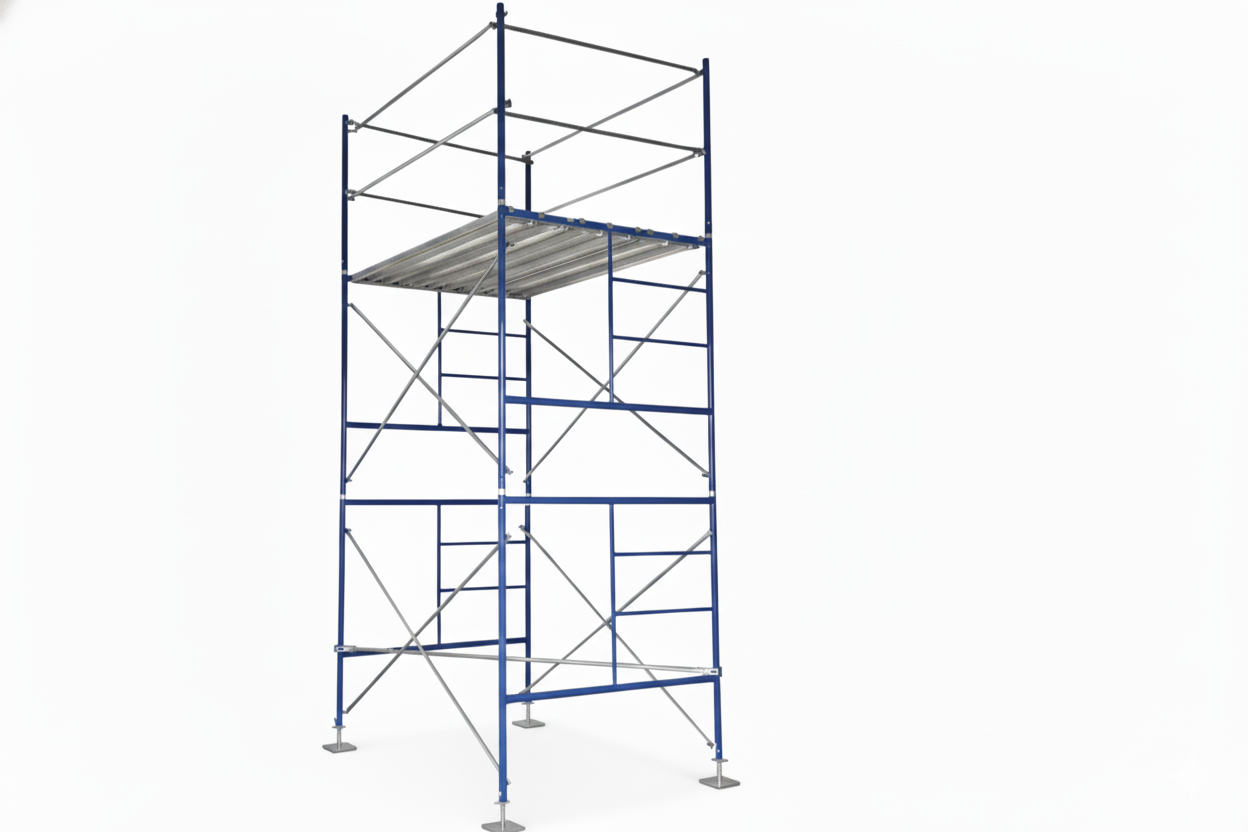 Contractor Scaffolds Stationary Tower Set 10 Ft High 7Ft Long, 5 Wide w/Guard Rail