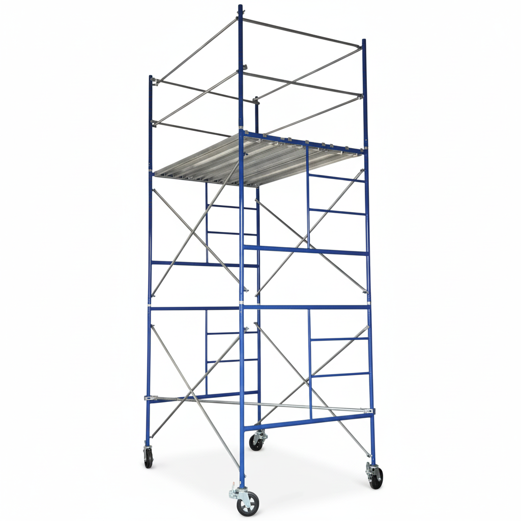 Contractor Scaffolds Rolling Tower Set 10 Ft High 7Ft Long, 5 Wide w/Guard Rail