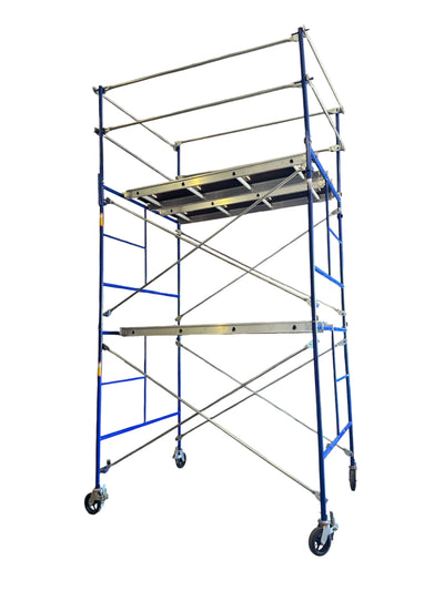 Contractor Scaffolds Rolling Tower Set 10 Ft High 7Ft Long, 5 Wide w/Guard Rail