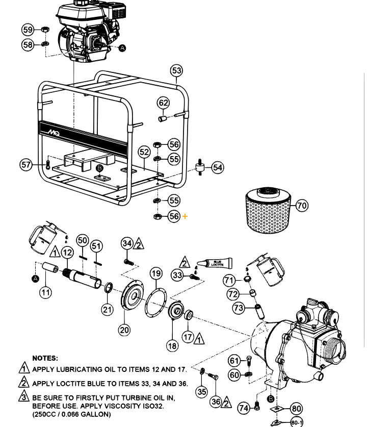 Multiquip Water Pump QPT405SLT 4" Suction, High Pressure Pump,Honda GX390