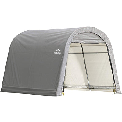 ShelterLogic Shed-in-a-Box RoundTop, Grey, 10 x 10 x 8 ft.