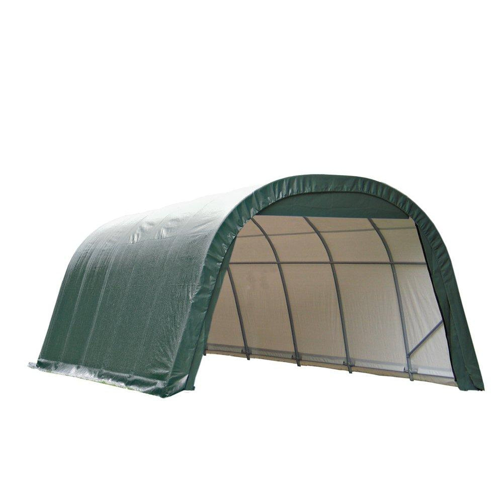ShelterLogic 12-Ft.W Round-Style Instant Garage - 24ft.L x 12ft.W x 8ft.H, 1 5/8in. Frame, Green, Model# 72342