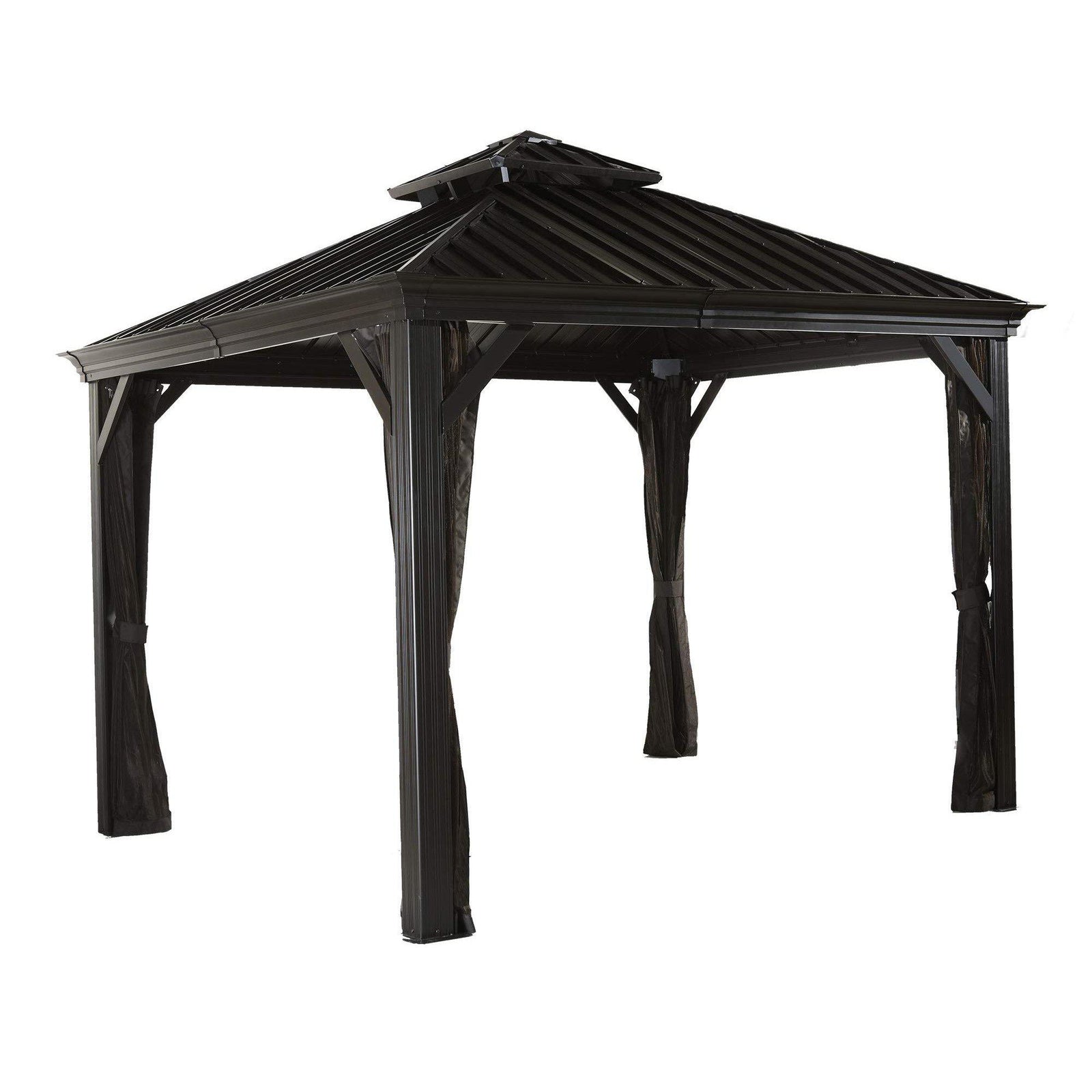 Messina Sun Shelter 10'x10 'Galvanized Steel roof, mesh Screen