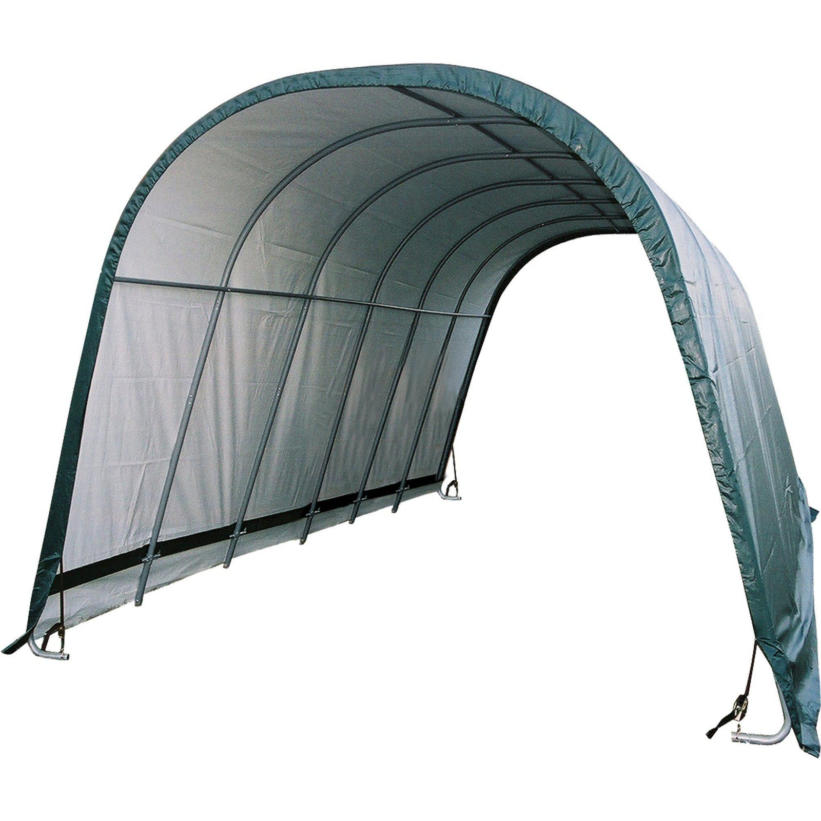 ShelterLogic Round Style Run-In Shelter, Green, 12 x 20 x 10 ft.