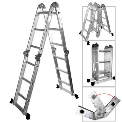 Multipurpose Multiple Position 12 Step Aluminum Folding Ladder