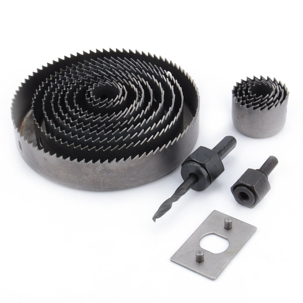 16 pcs Carbon Steel Metal Wood Hole Saw Kit Circle Cutter Round Drill -  California Tools And Equipment